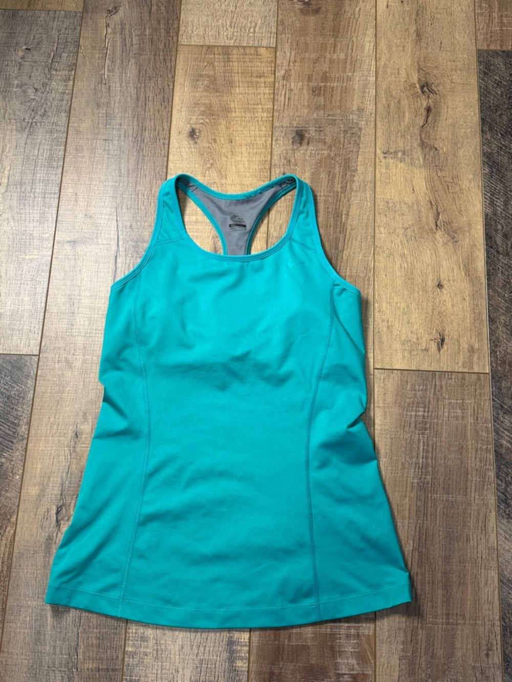 Nike Dri Fit Racerback Green Tank Top with Built In Sportsbra Size Large